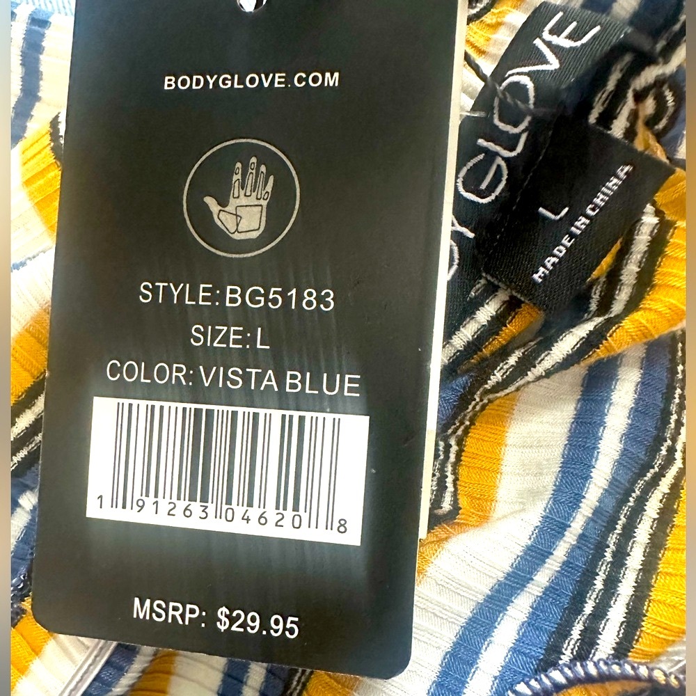 NWT BODY STRIPPED COLD SHOULDER DRESS WOMEN SIZE LARGE LARGE - Picture 9 of 10